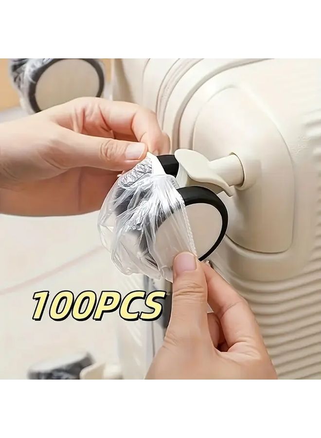 100 Pcs Transparent Plastic Wheel Covers For Suitcases Luggage Travel Bags Strollers - Image 1